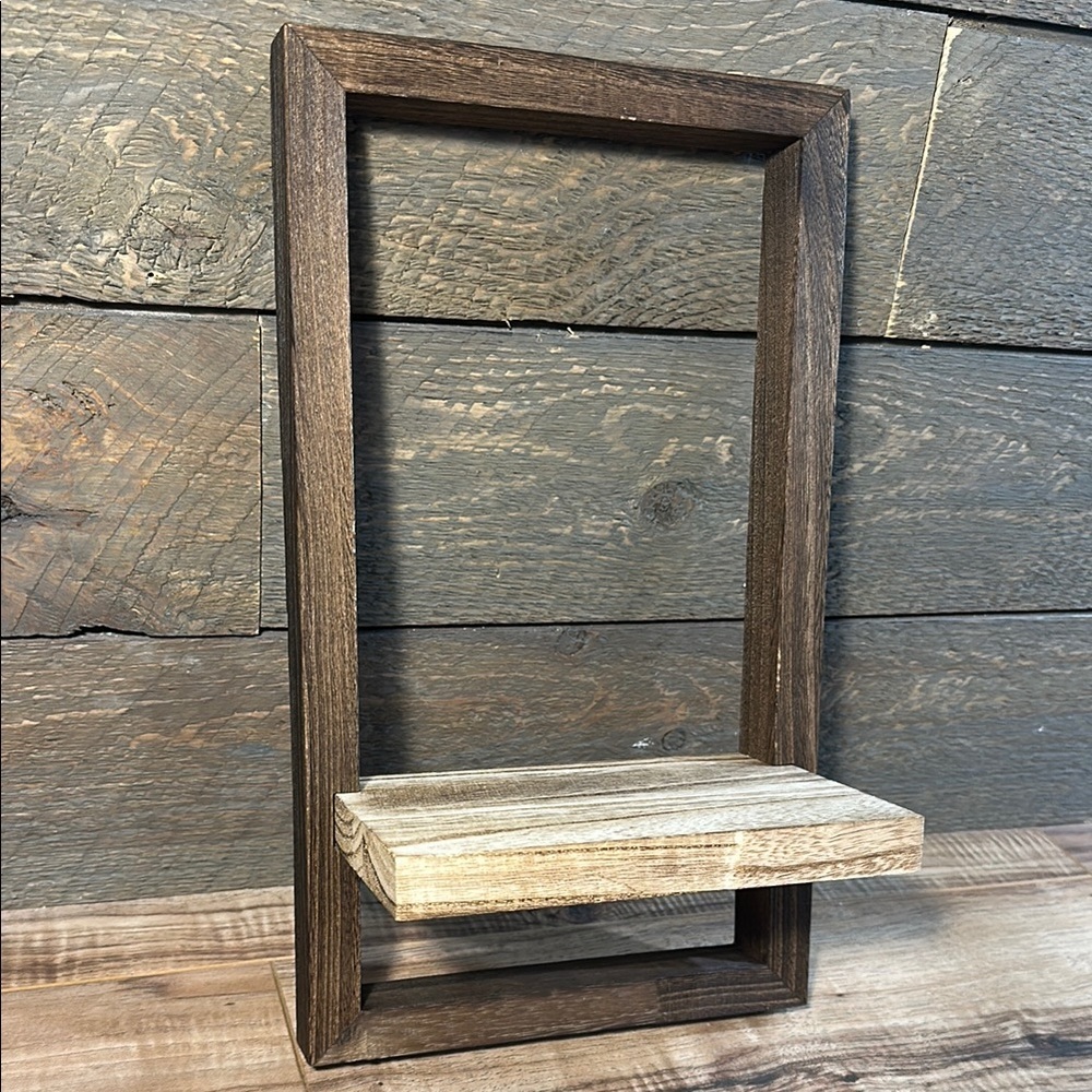 Wall Shelf Rustic Wooden Wall Hanging Lightweight Shelving Farmhouse 8" x 14" - Picture 2 of 7